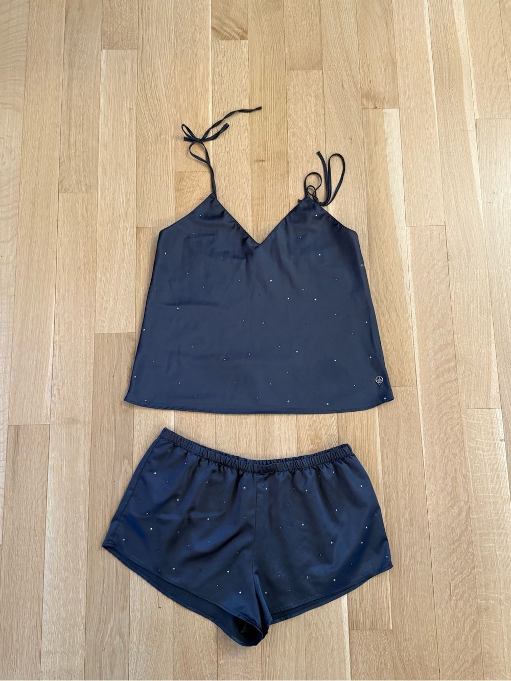 Women's Black Sparkle Cami & Short Sleep Set